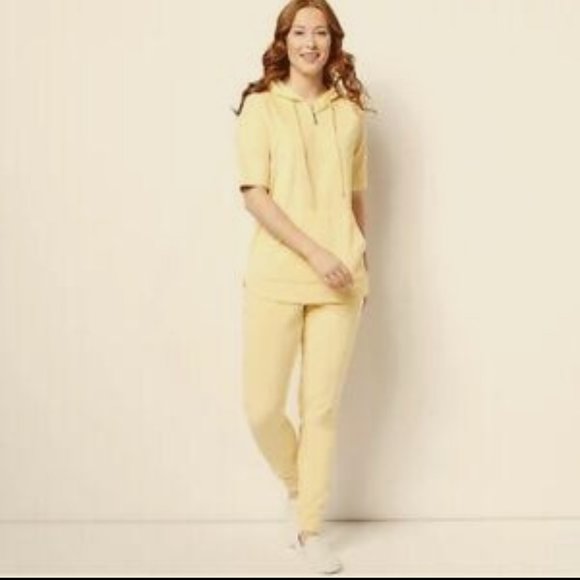 Denim&Co Pants - Denim & Co Sunny Yellow Terry Top & Bottom Set